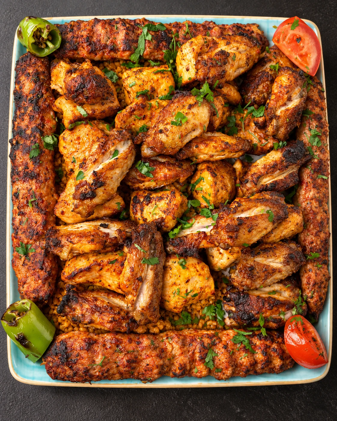 Mixed grilled chicken platter by Chef Erkan